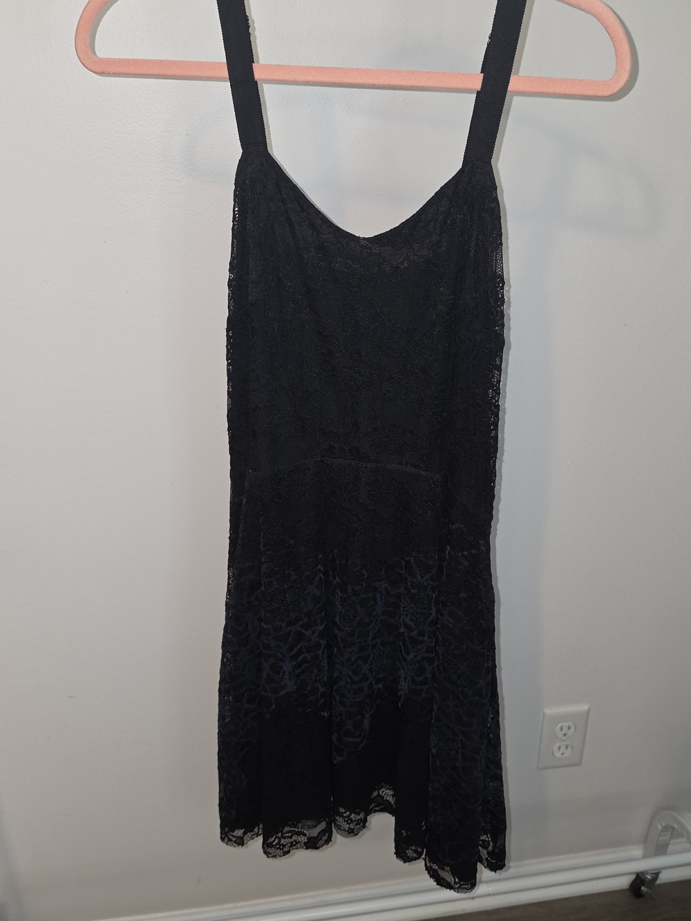 Black lace slip dress with floral pattern #goth #whimsygoth